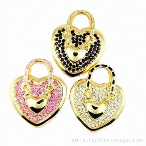 USB Flash Drive in Lock Jewelry Shape, 1 to 64GB Memory Capacity, USB Interface
